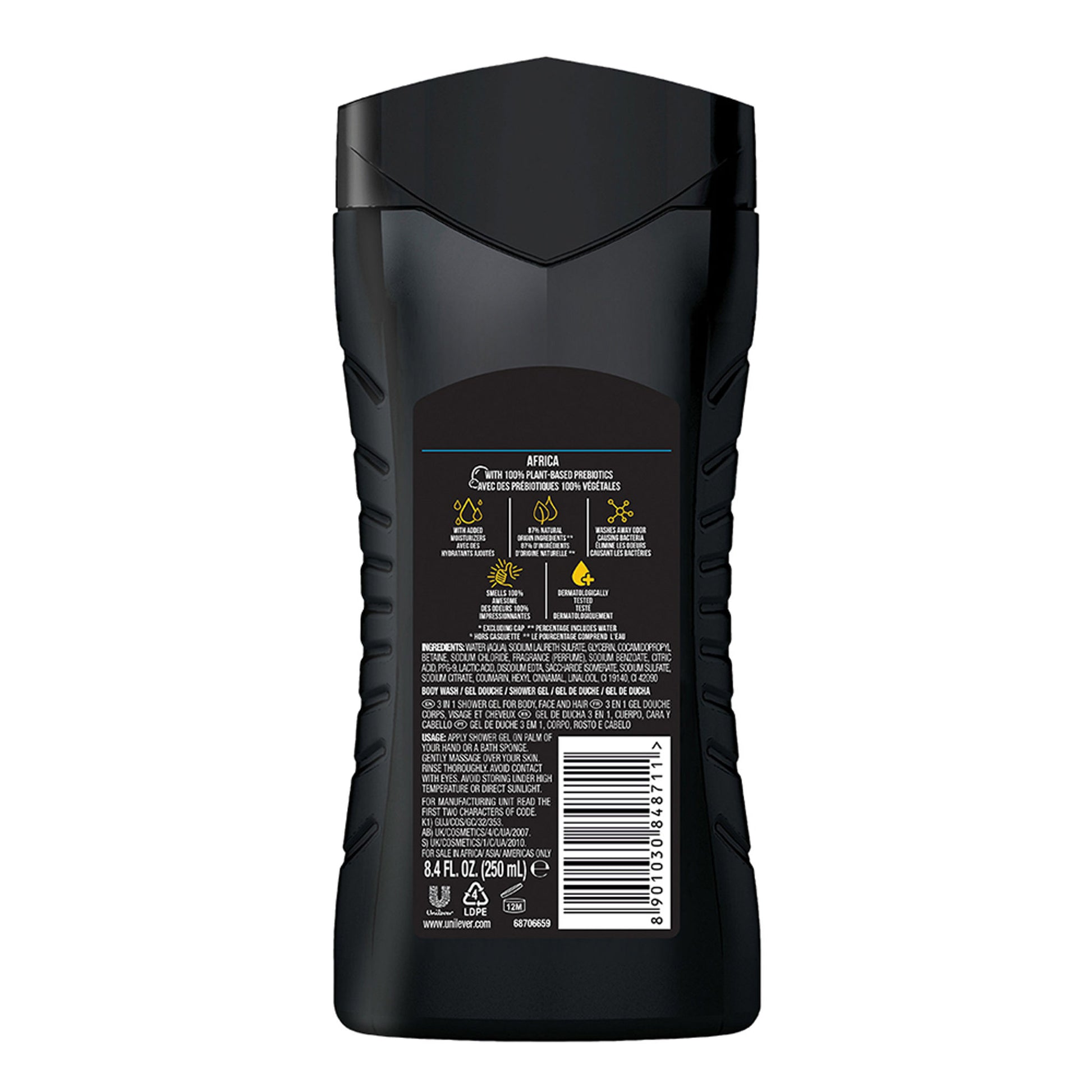 Axe Africa 3 In 1 Body, Face & Hair Wash For Men