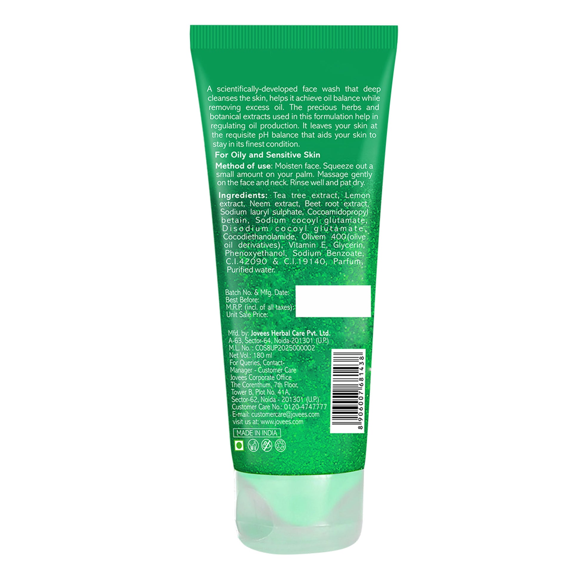 Jovees Herbal Tea Tree Oil Control Face Wash