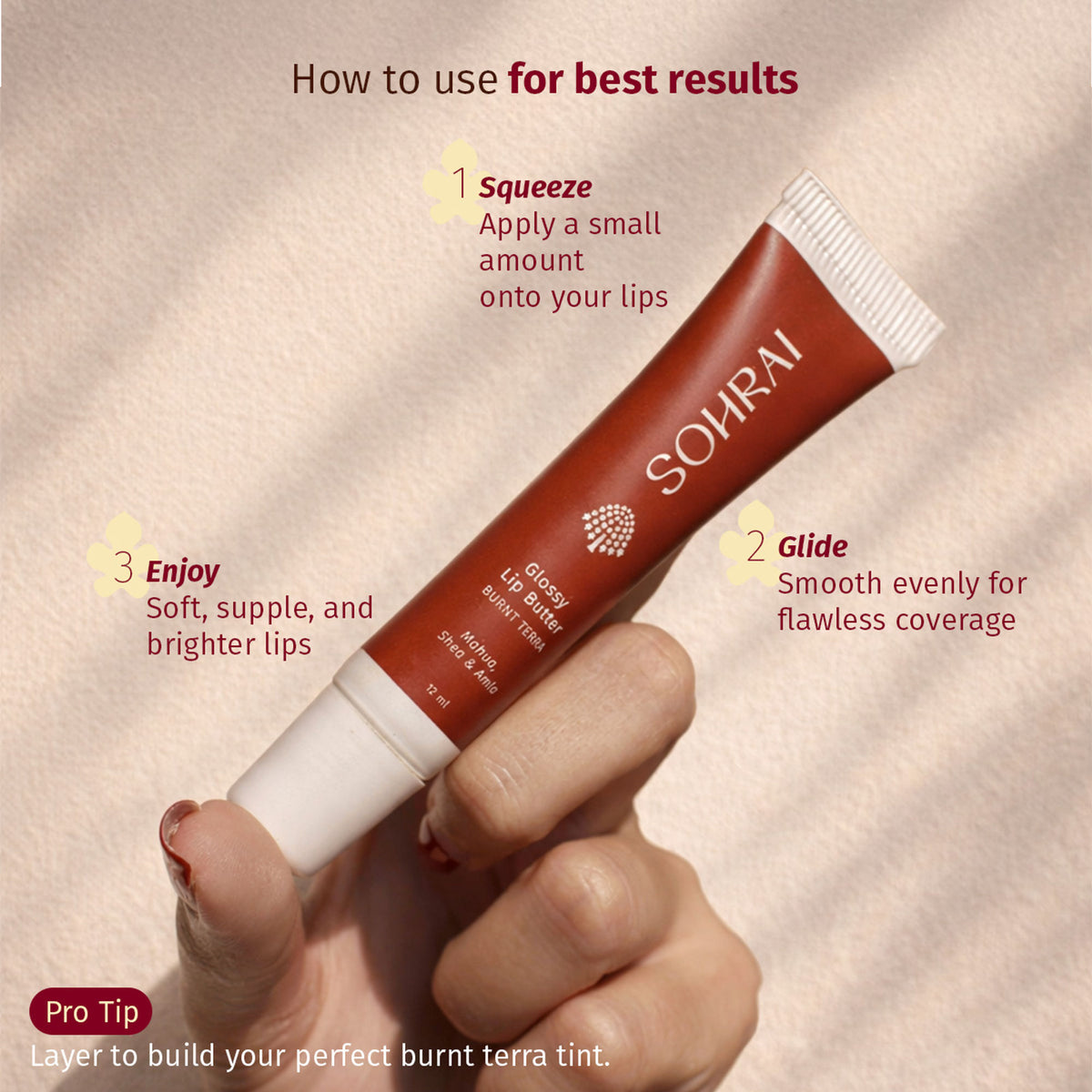 SOHRAI Glossy Lip Butter - Burnt Terra