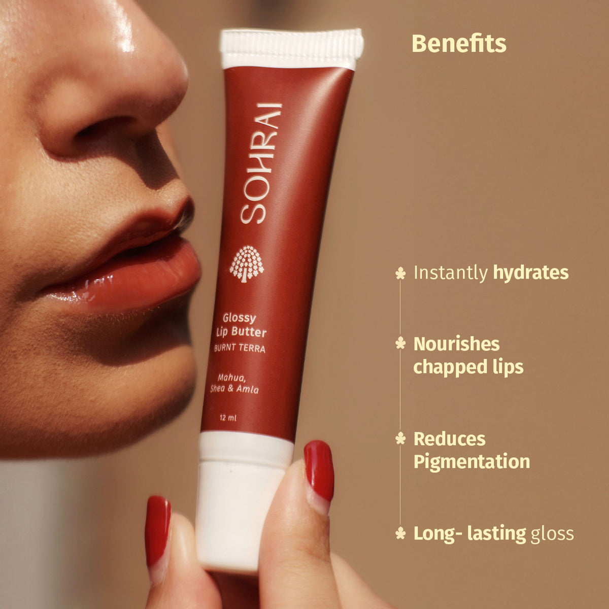 SOHRAI Glossy Lip Butter - Burnt Terra