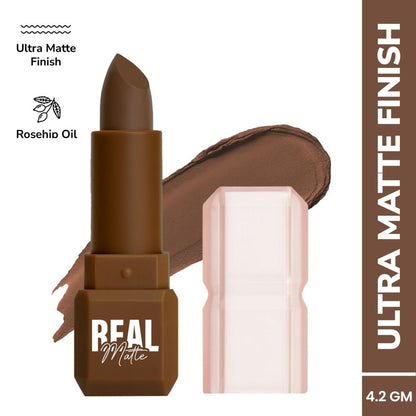 Mila Beauté Real Matte Lipstick Long Lasting & Enriched - 04 Hazelnut