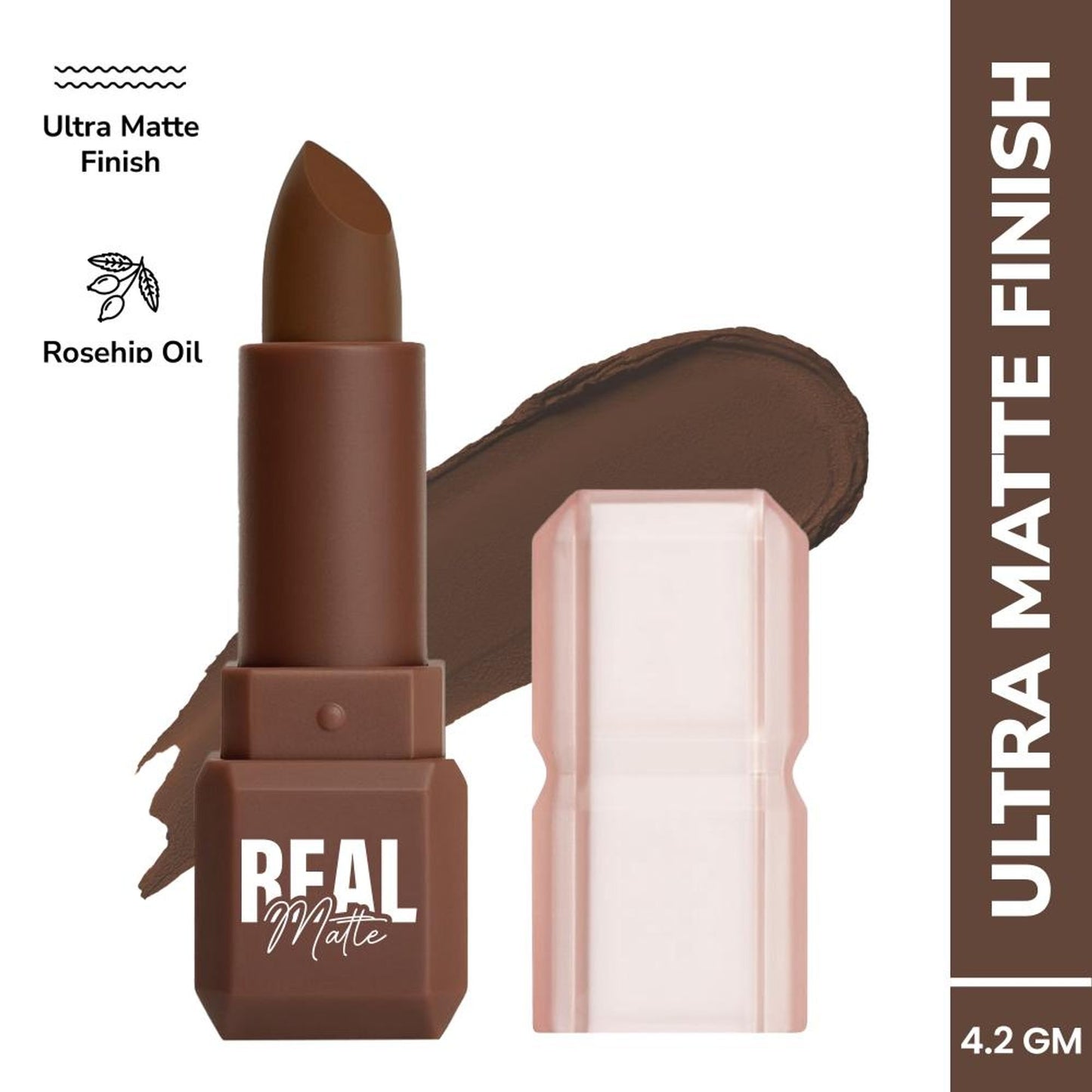 Mila Beauté Real Matte Lipstick Long Lasting & Enriched - 05 Almond Syrup