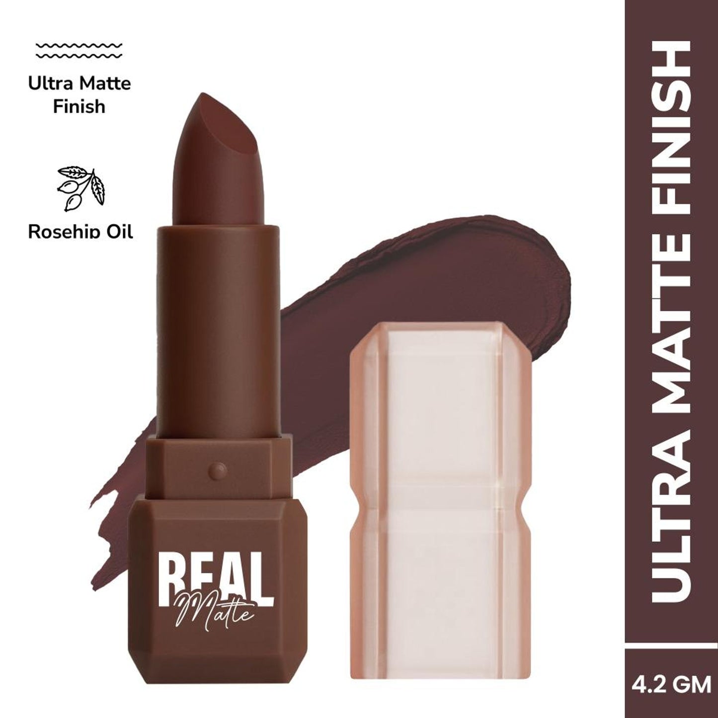 Mila Beauté Real Matte Lipstick Long Lasting & Enriched - 06 Mocha Brown