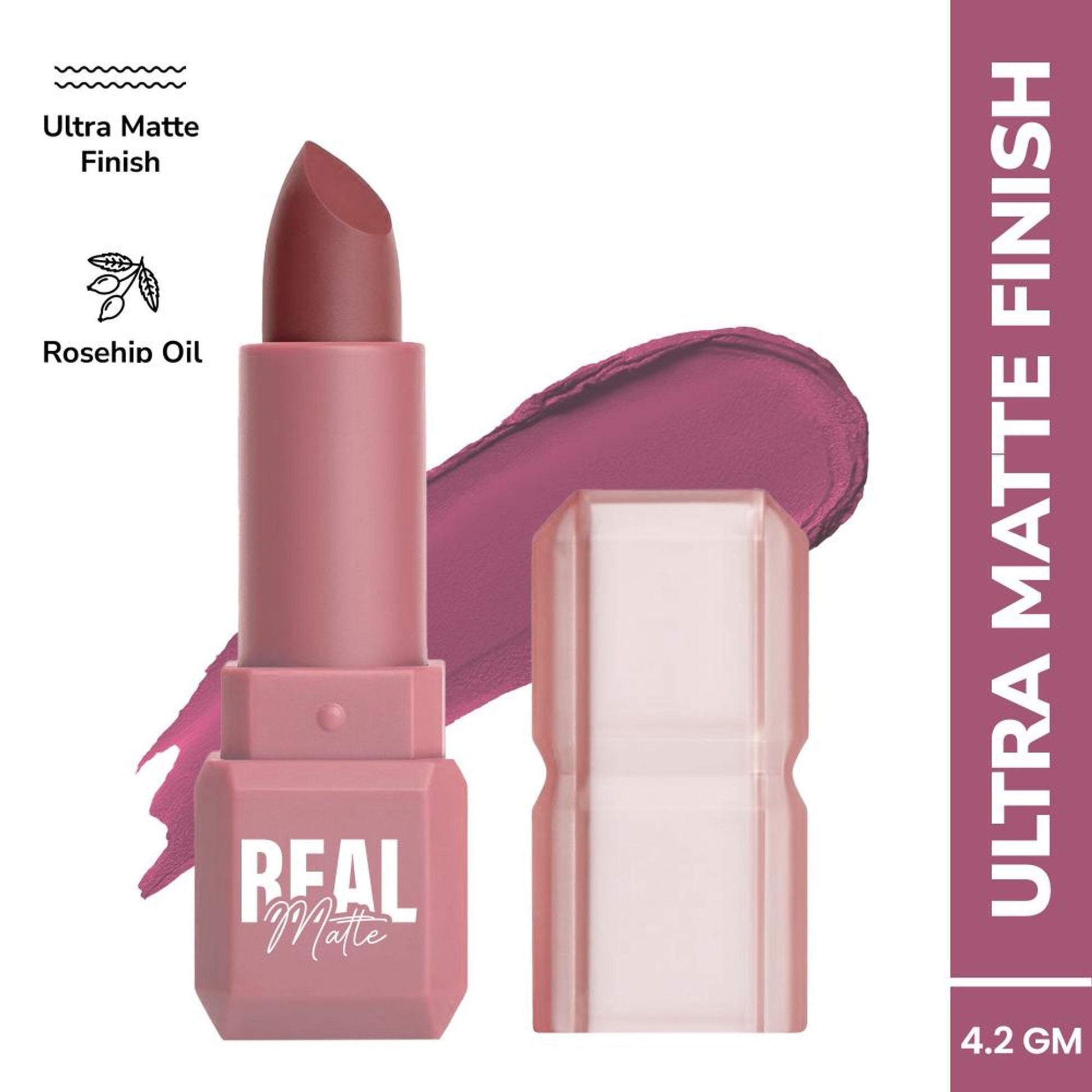 Mila Beauté Real Matte Lipstick Long Lasting & Enriched - 08 Rose Quartz