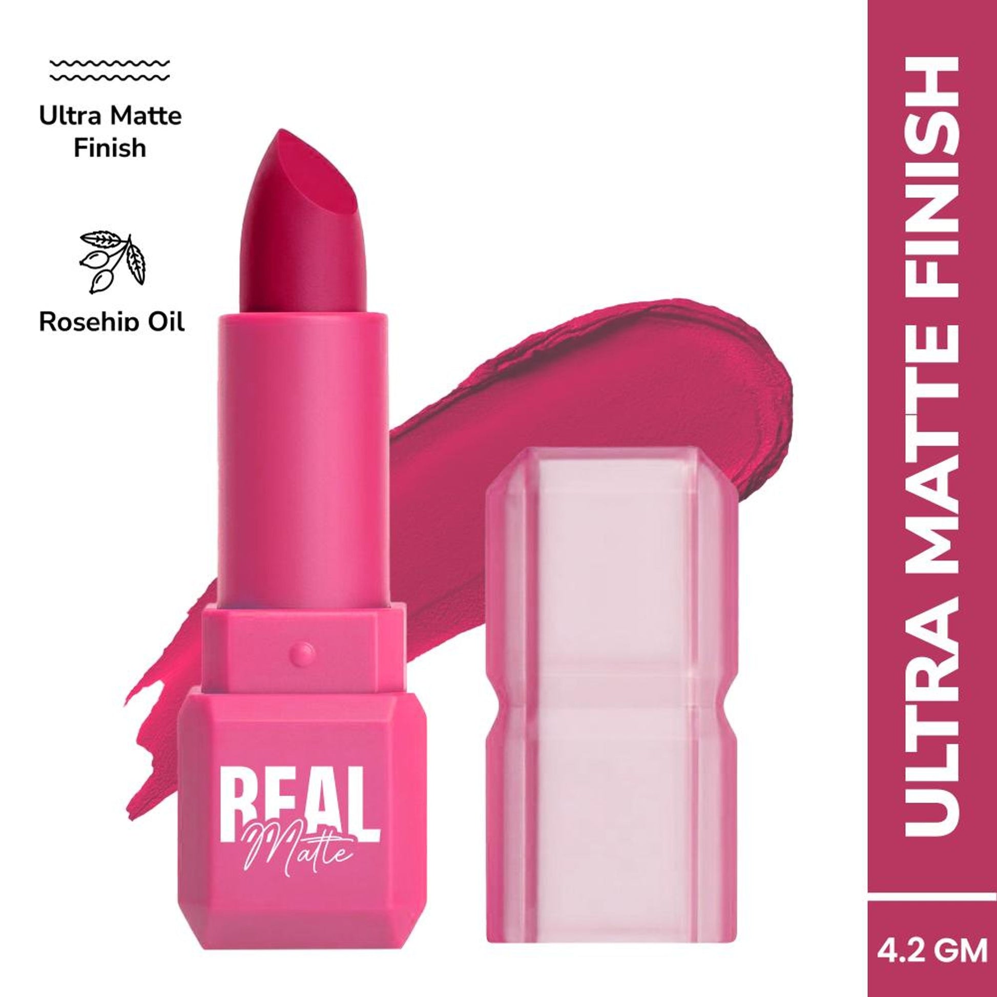 Mila Beauté Real Matte Lipstick Long Lasting & Enriched - 10 Royal Fuchsia