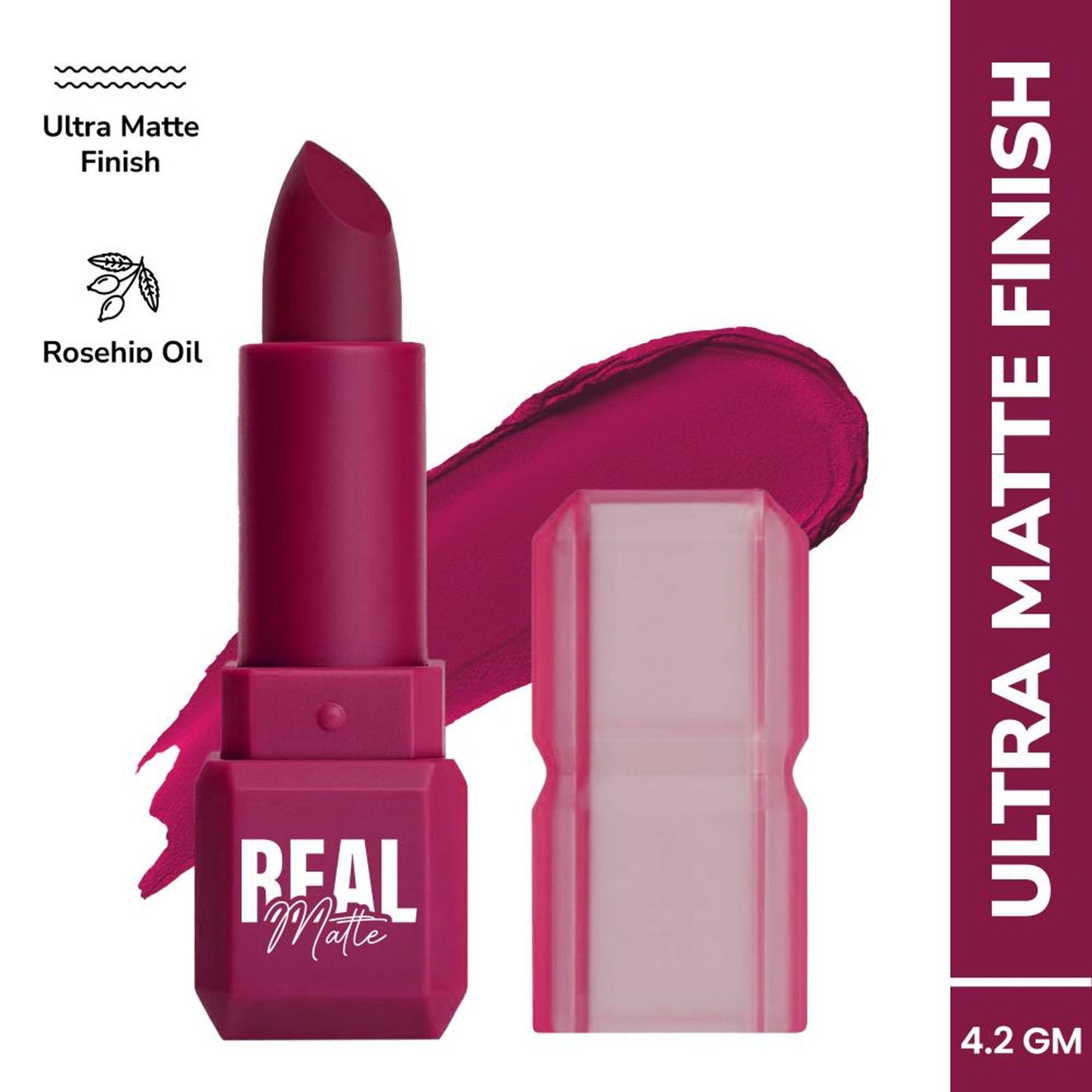 Mila Beauté Real Matte Lipstick Long Lasting & Enriched - 12 Hollywood Pink