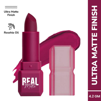 Mila Beauté Real Matte Lipstick Long Lasting & Enriched - 12 Hollywood Pink