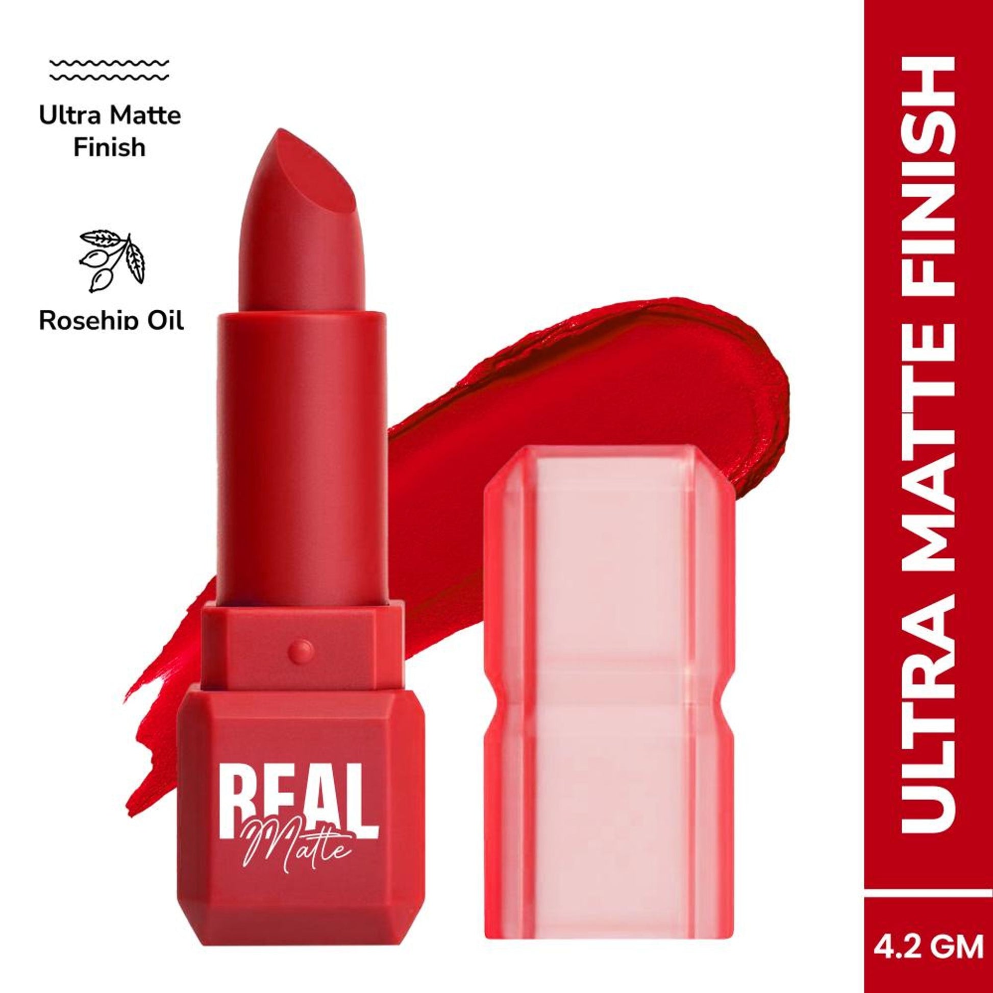 Mila Beauté Real Matte Lipstick Long Lasting & Enriched - 17 Carnation Red