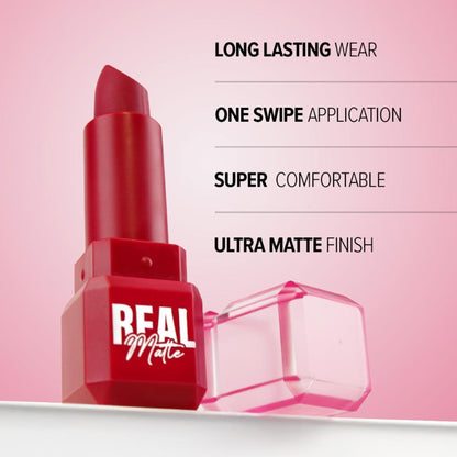 Mila Beauté Real Matte Lipstick Long Lasting & Enriched - 17 Carnation Red