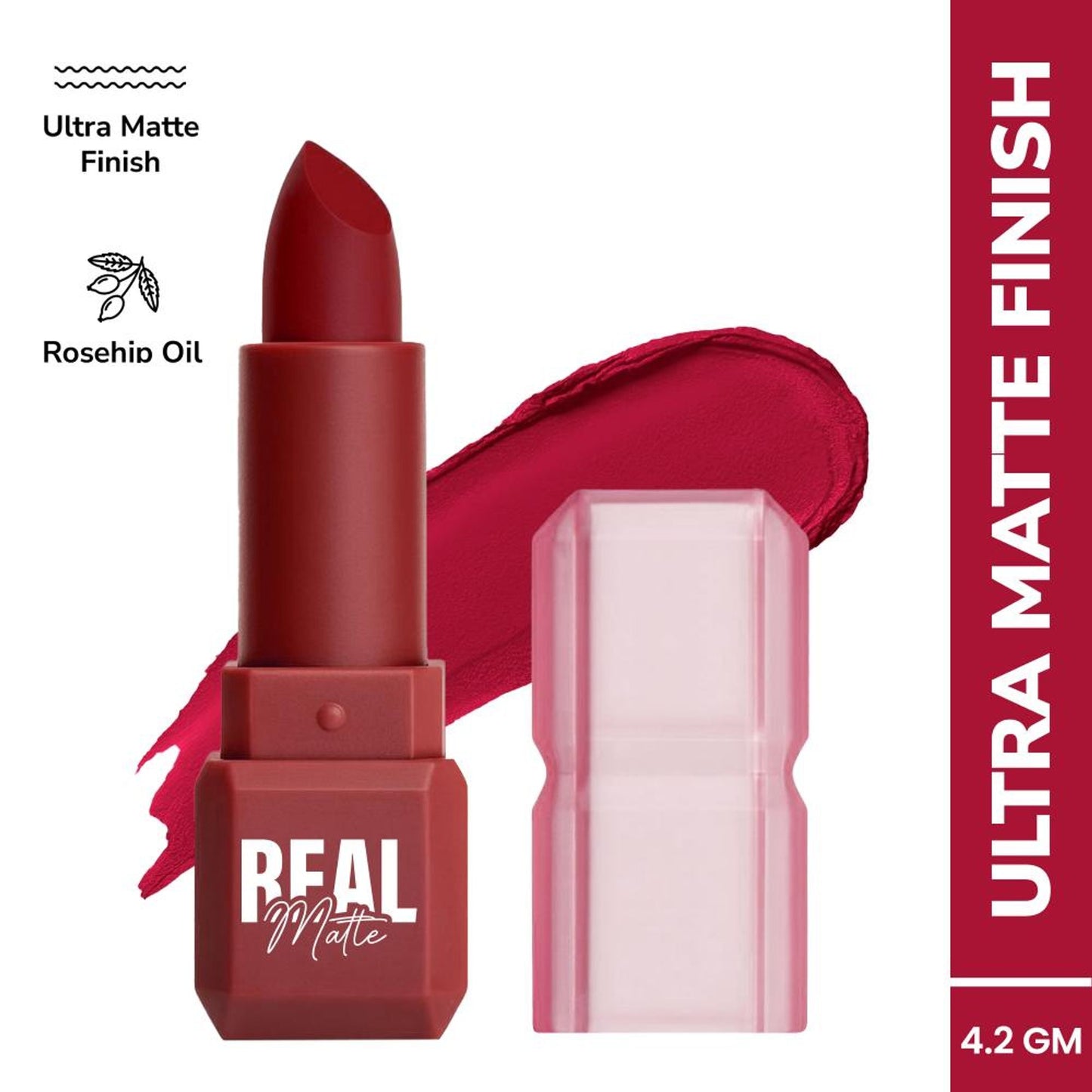 Mila Beauté Real Matte Lipstick Long Lasting & Enriched - 19 Saffron Red