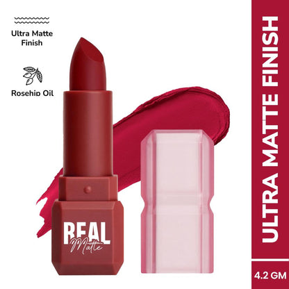 Mila Beauté Real Matte Lipstick Long Lasting & Enriched - 19 Saffron Red