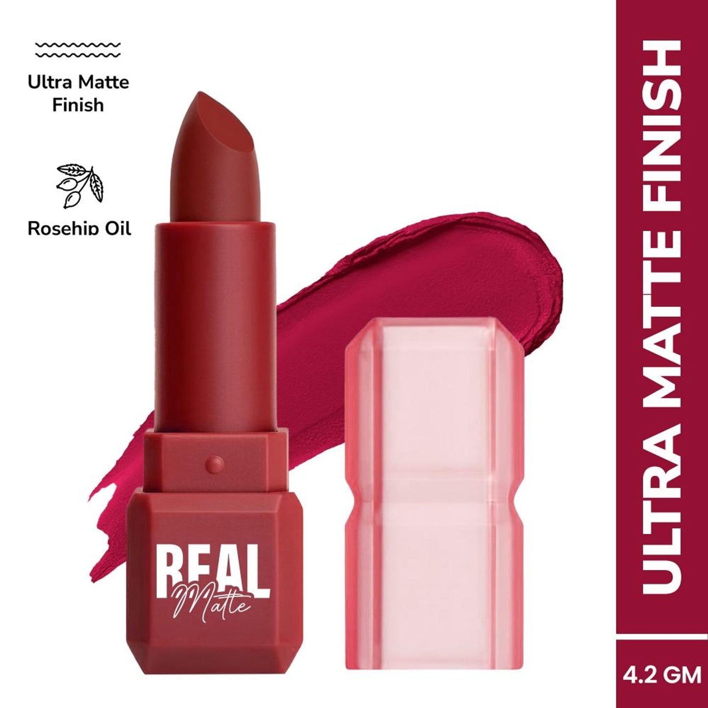 Mila Beauté Real Matte Lipstick Long Lasting & Enriched - 21 Antique Red