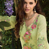 Indyancart IE Women Floral Embroidered Regular Sequinned Pure Cotton Kurta with Trousers & With Dupatta