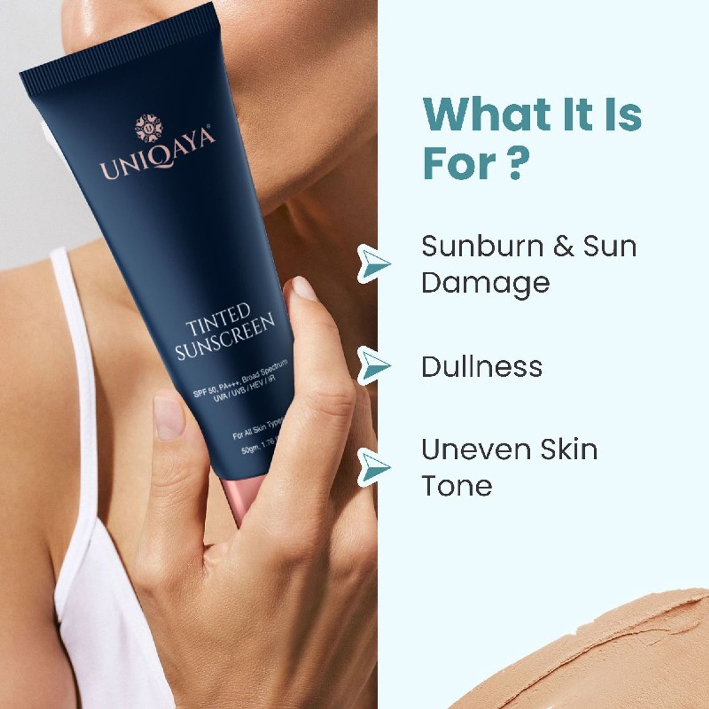 Uniqaya Tinted Sunscreen SPF 50 PA+++ Sunscreen