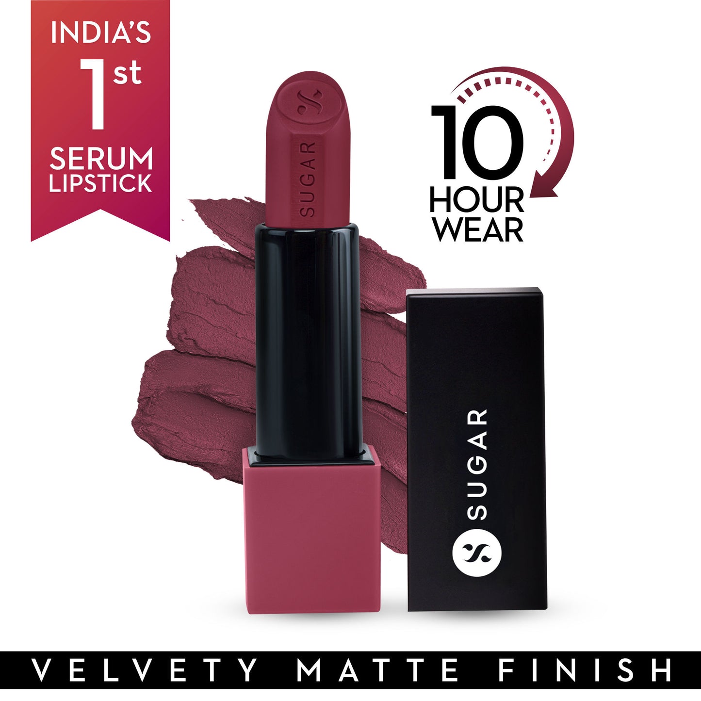 SUGAR Glide Peptide Serum Lipstick HA + Vit E Velvet Matte - 06 Moscow Mulberry
