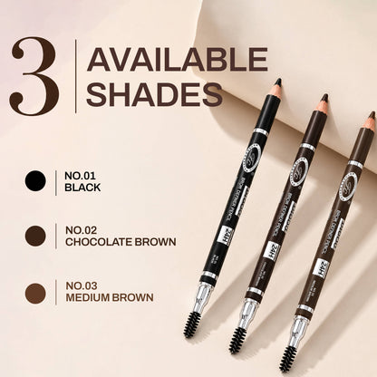 FASHION COLOUR Colour Brow Definer Pencil With Spoolie - Black