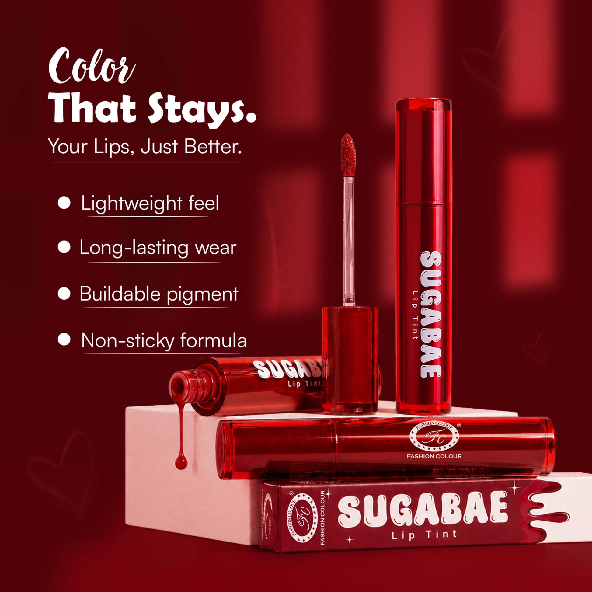 FASHION COLOUR Sugabae Lip Tint - Sunset Coral