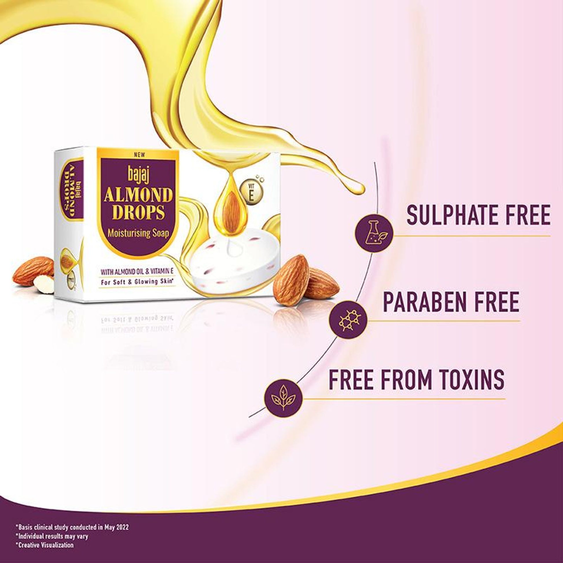 Bajaj Almond Drops Moisturizing Soap - Pack Of 5