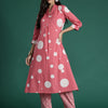 Dhiyona IE Women Printed Pleated Pure Cotton Kurta with Trousers