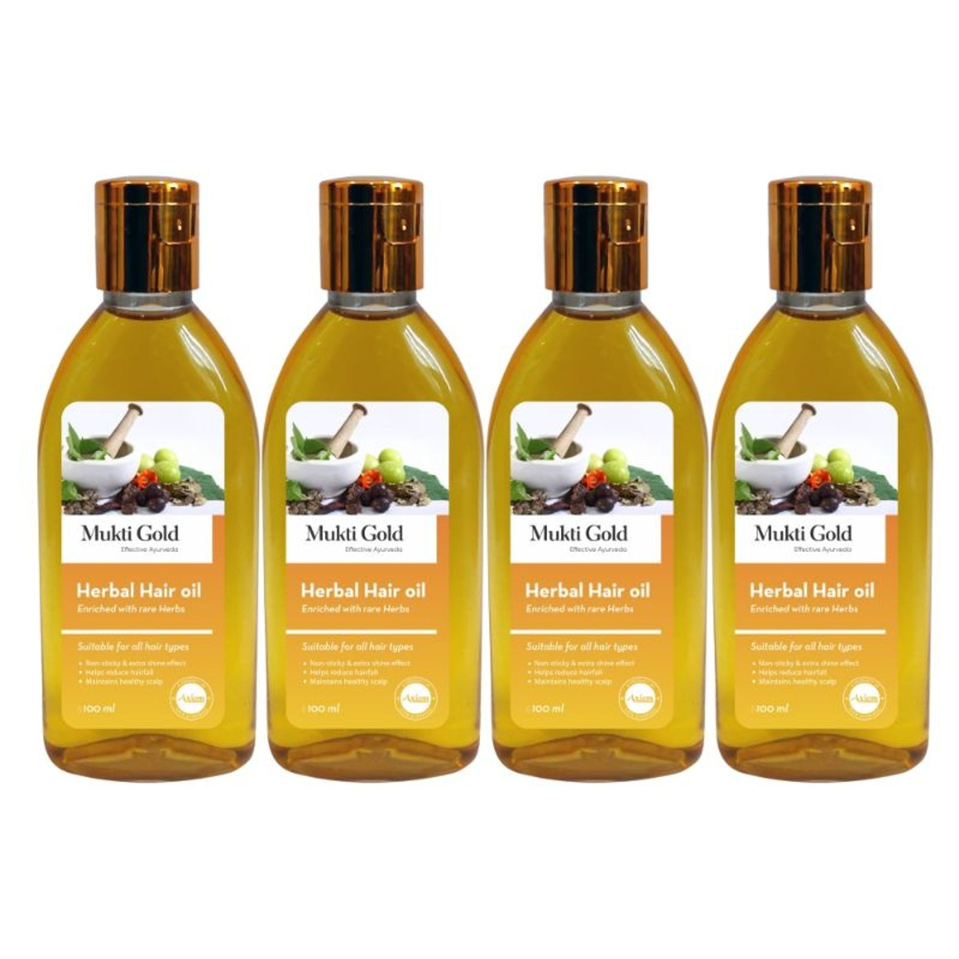 Mukti Gold Herbal Hair Oil Enriched With Rare Herbs - Pack of 4