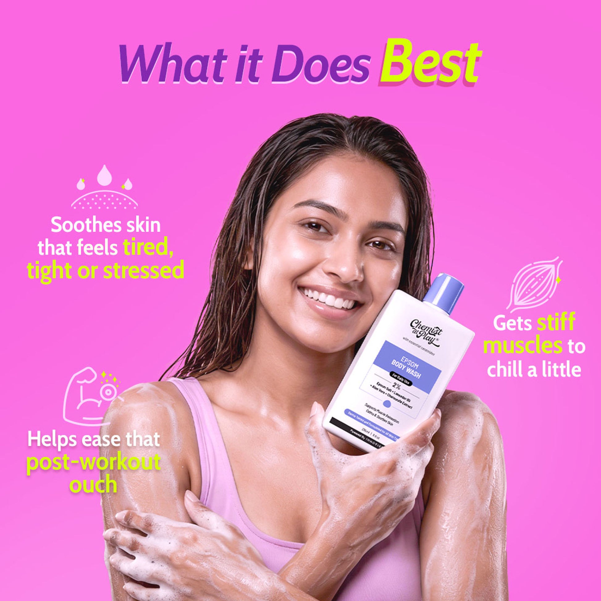 Chemist At Play Epsom Salt Body Wash, Relaxes Muscle Stiffness, Eases Post Workout Soreness
