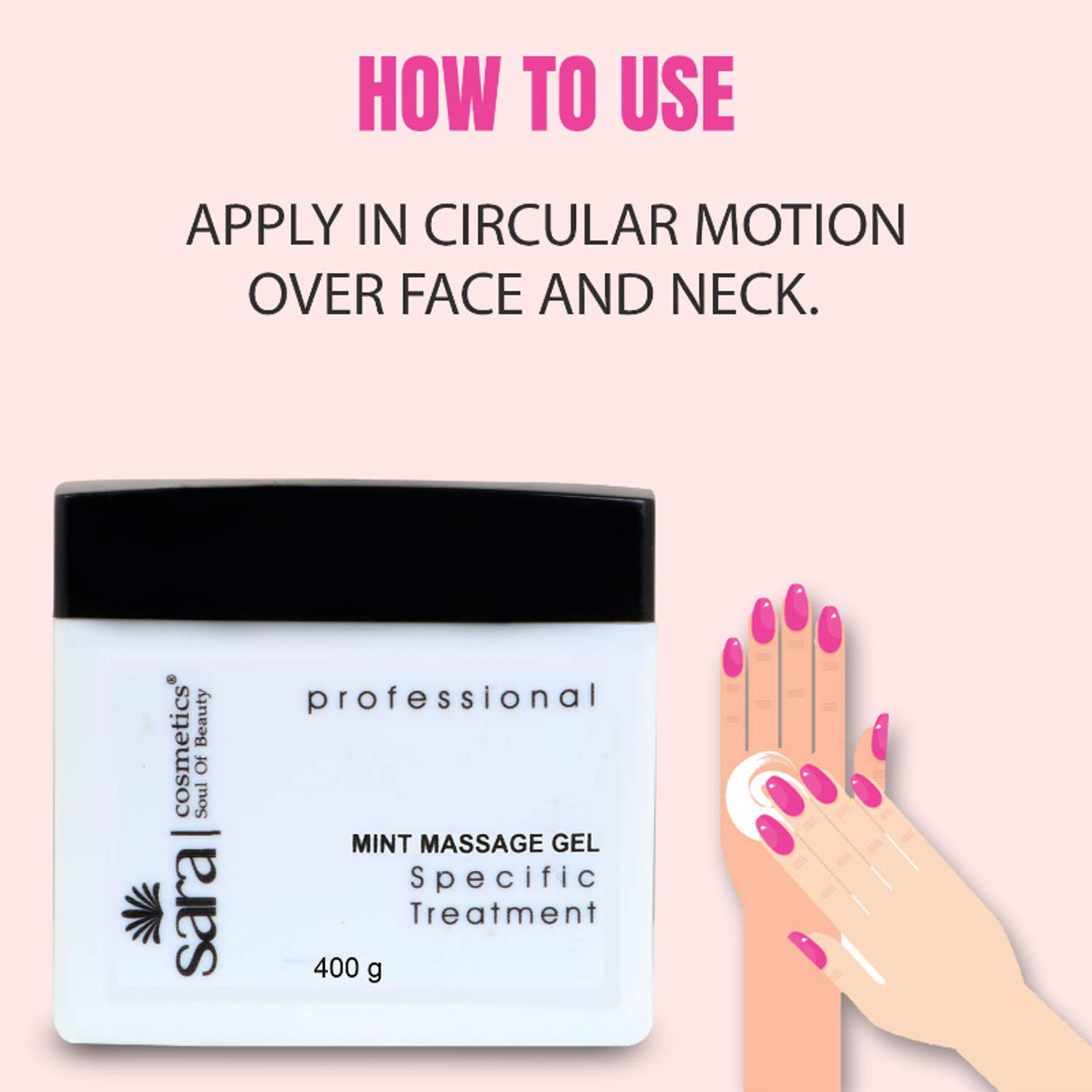 Sara Mint Massage Gel For Oil Control & Hydrated Skin, Skin Soothing and Relaxing effects