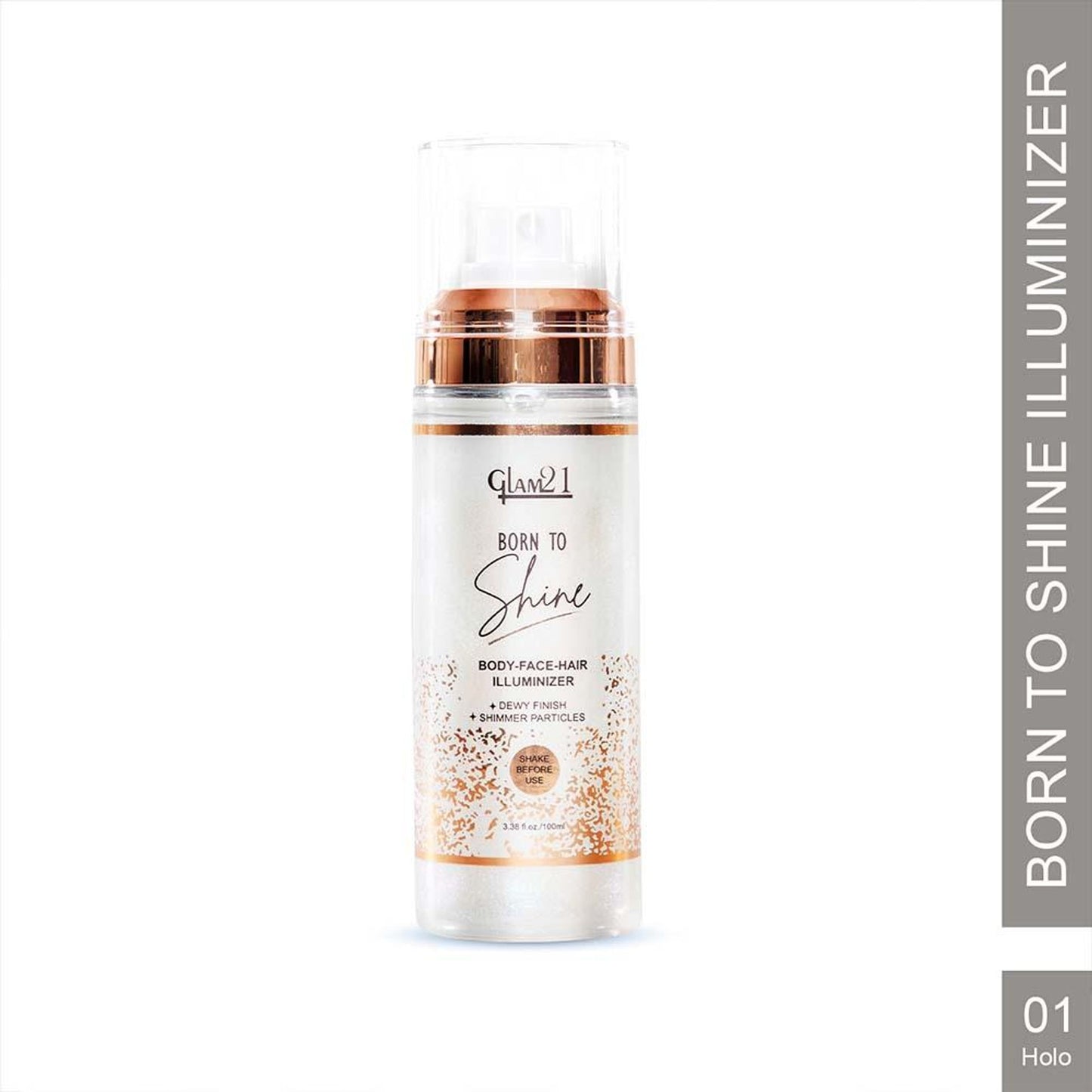 GLAM21 Born To Shine Three-In-One Illuminioser Spray With Dewy Finish - Holo