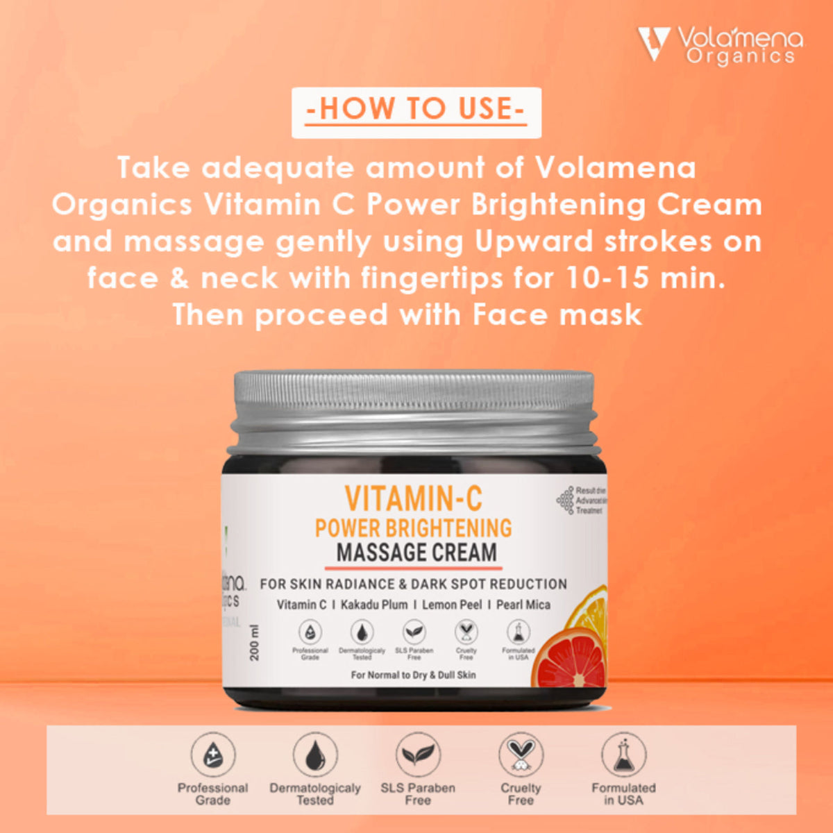 Volamena Organics Vitamin C Power Brightening Massage Cream