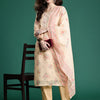 Dhiyona IE Floral Embroidered Sequinned Linen Kurta with Trousers & With Dupatta