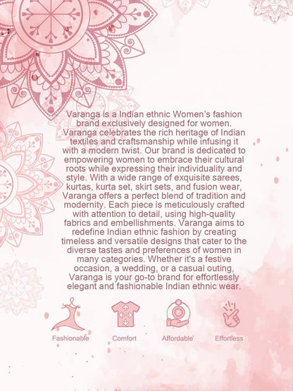 Indyancart VA Women'sFloral Embroidered Sequnnied V-Neck Straight Kurta With Trousers & Dupatta