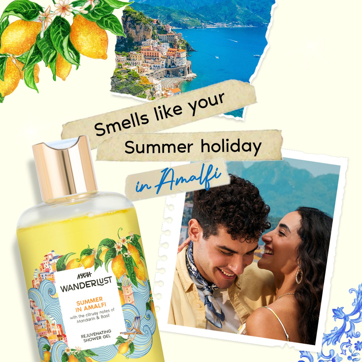 Nykaa Wanderlust Perfume Shower Gel - Hydrating, Relaxing & Cleansing - Summer In Amalfi