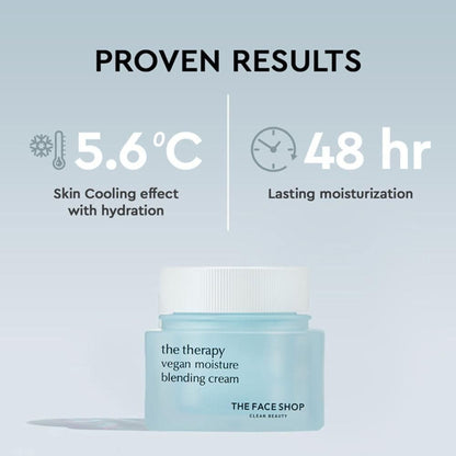 The Face Shop The Therapy Vegan Moisture Blending Cream With Niacinamide, Gives 48Hr Hydration