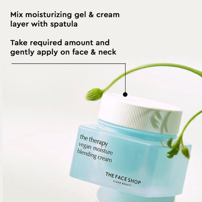 The Face Shop The Therapy Vegan Moisture Blending Cream With Niacinamide, Gives 48Hr Hydration