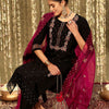 Dhiyona IE Floral Embroidered Regular Thread Work Kurta With Trousers & Dupatta