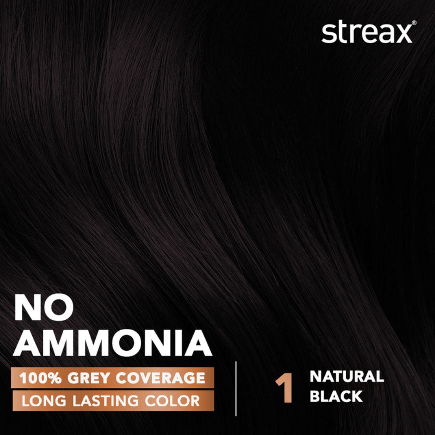 Streax Cream Hair Colour With 100% Grey Coverage & No Ammonia Pack of 5 -1 Natural Black - 1 Natural Black