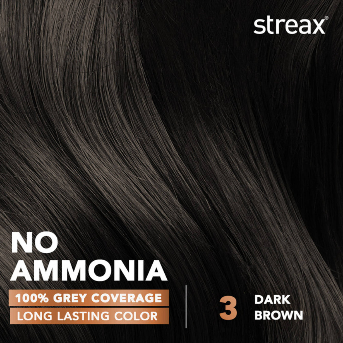 Streax Cream Hair Colour With 100% Grey Coverage & No Ammonia Pack of 5 - 3 Dark Brown
