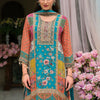 Indyancart IE Women Floral Print Mirror Work Pure Silk Kurta with Palazzos & Dupatta