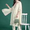 Dhiyona IE Floral Embroidered Pure Cotton Kurta with Trousers & Dupatta