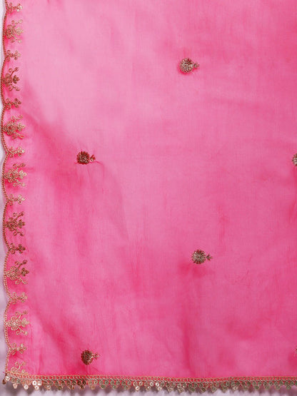Indyancart IE Floral Embroidered Kurta with Trousers & With Dupatta