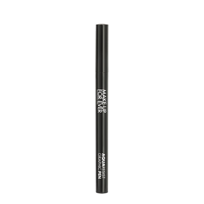 MAKE UP FOR EVER Aqua Resist Graphic Pen in black, a precise waterproof eyeliner pen with a fine tip for detailed makeup application.