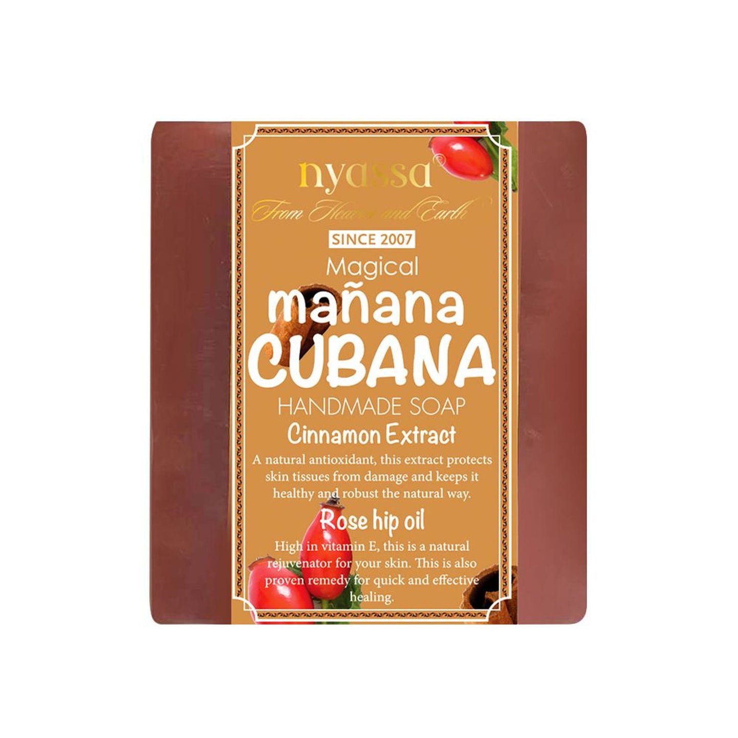 Nyassa Manana Cubana Soap | Cinnamon & Rosehip Oil | Woody Fragrance | 150g