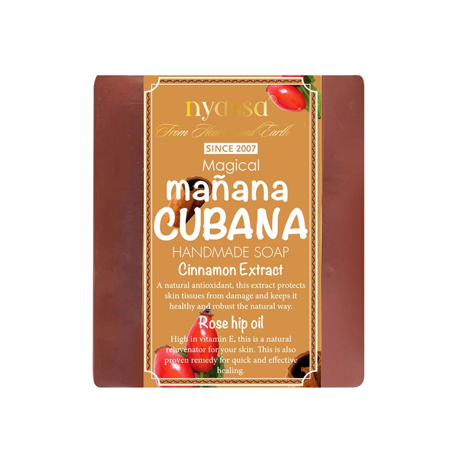 Nyassa Manana Cubana Soap | Cinnamon & Rosehip Oil | Woody Fragrance | 150g