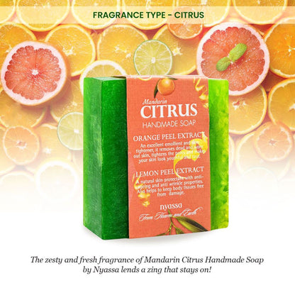 NYASSA Mandarin Citrus Soap | Orange & Lemon Extracts | Smooth Skin | All Skin Types | 150g
