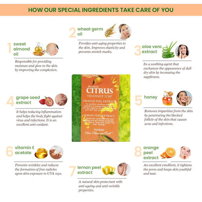 NYASSA Mandarin Citrus Soap | Orange & Lemon Extracts | Smooth Skin | All Skin Types | 150g