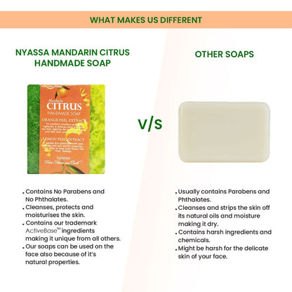 NYASSA Mandarin Citrus Soap | Orange & Lemon Extracts | Smooth Skin | All Skin Types | 150g