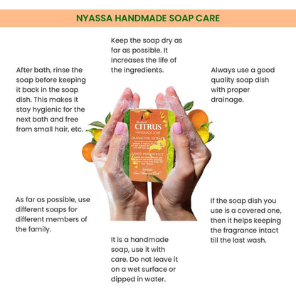 NYASSA Mandarin Citrus Soap | Orange & Lemon Extracts | Smooth Skin | All Skin Types | 150g
