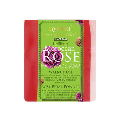 Nyassa Moroccan Rose Soap | Walnut Oil & Rose Powder | Floral Fragrance | 150g