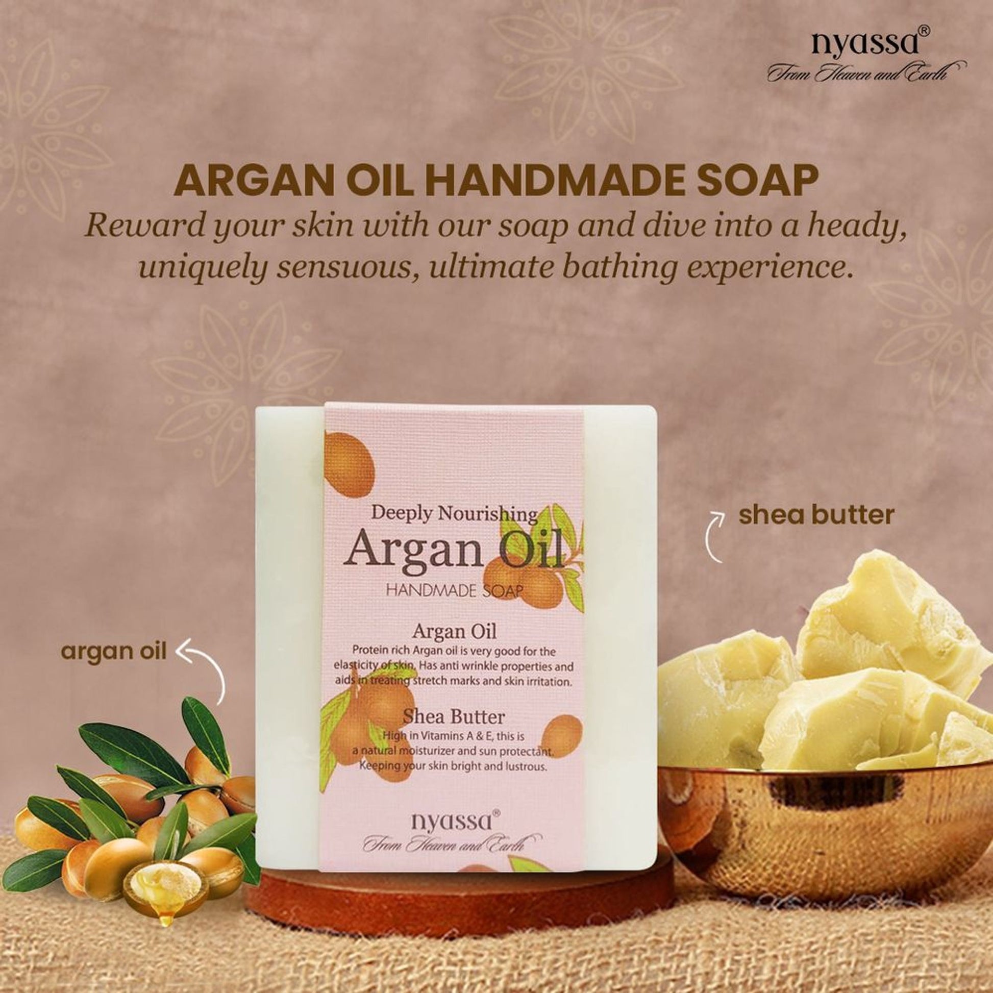 Nyassa Argan Oil Soap | Argan & Shea Butter | Moisturizing, Nourishing, Natural | 150g