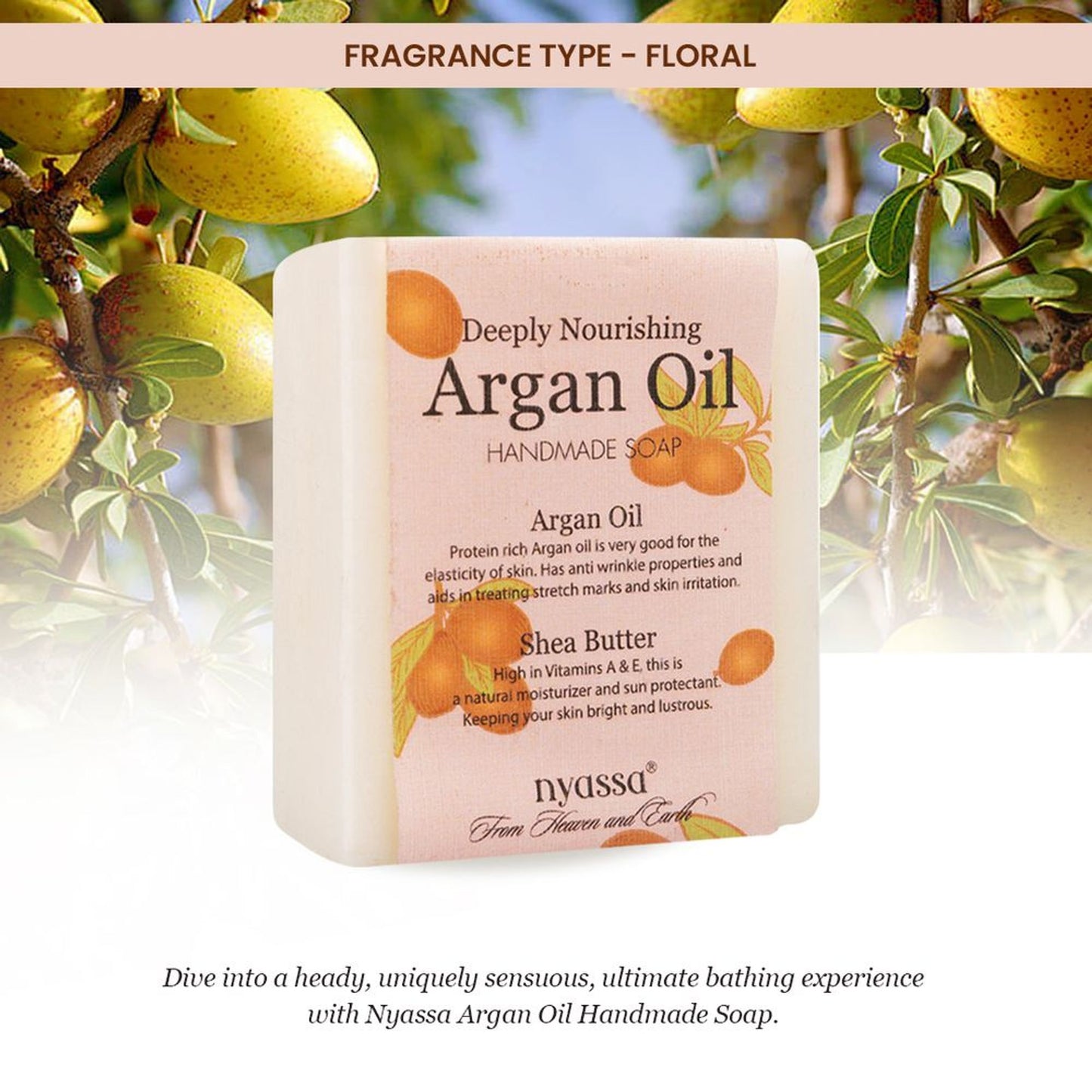 Nyassa Argan Oil Soap | Argan & Shea Butter | Moisturizing, Nourishing, Natural | 150g