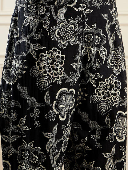 Dhiyona IE Floral Printed Pure Cotton Tunic With Trousers